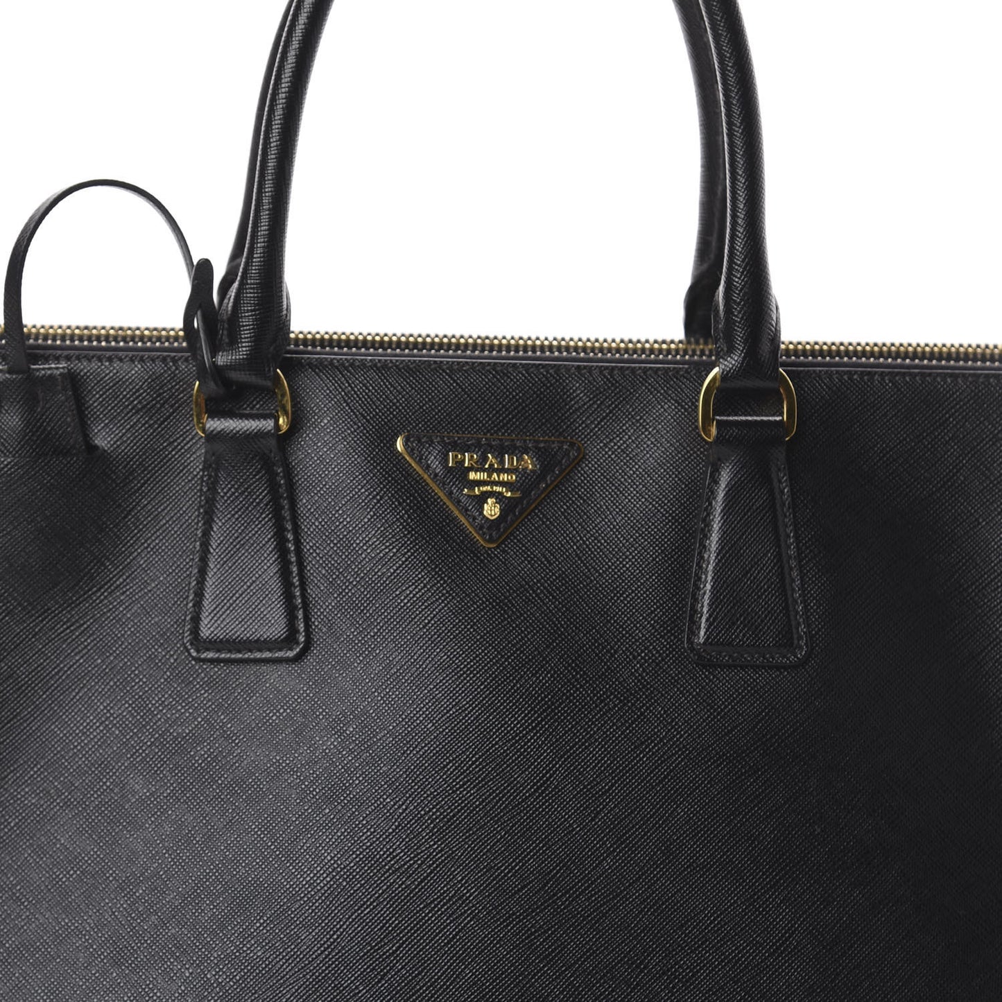 Saffiano Large Galleria Double Zip Tote Black