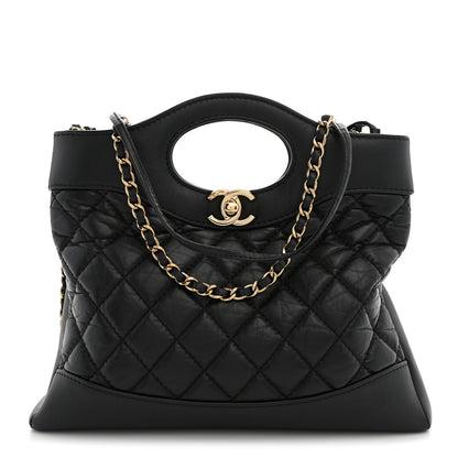 Chanel Aged Calfskin Quilted Mini 31 Shopping Bag Black 1 of 11