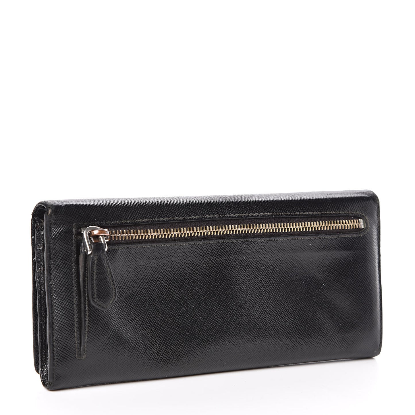 Saffiano Continental Flap Wallet Black