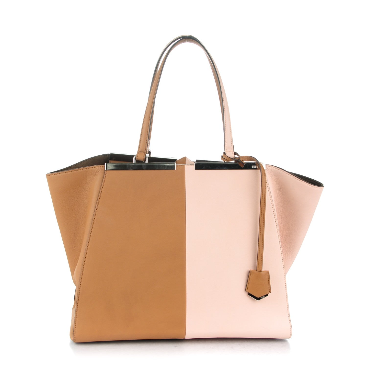 Fendi Vitello Bi-Color Large 3Jours Tote Orzo Rosa Plaster 1 of 9