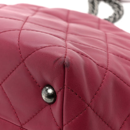 Chanel Calfskin Quilted Large Shopping In Chains Tote Dark Pink 13 of 13