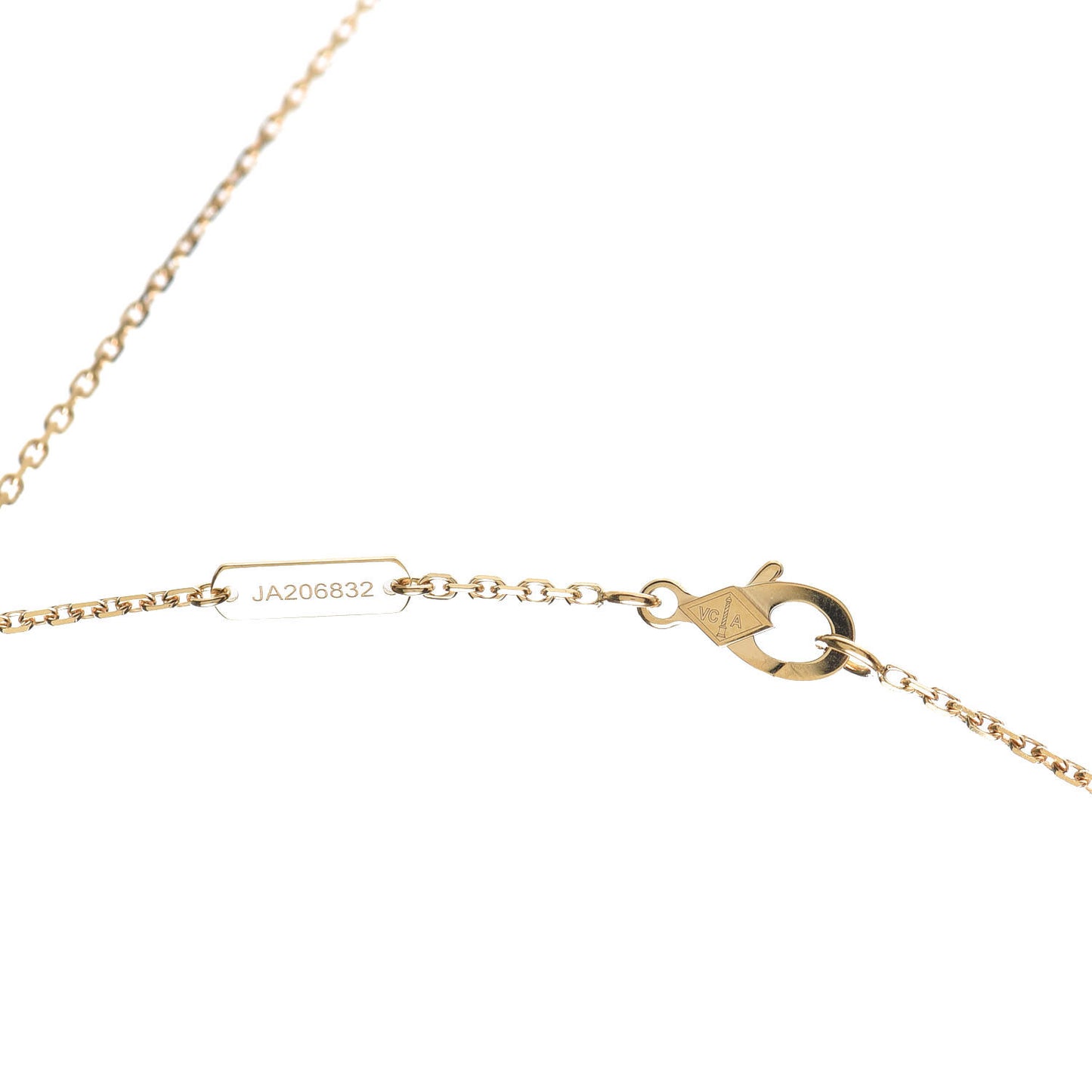 18K Yellow Gold Mother of Pearl Vintage Alhambra Pendant Necklace