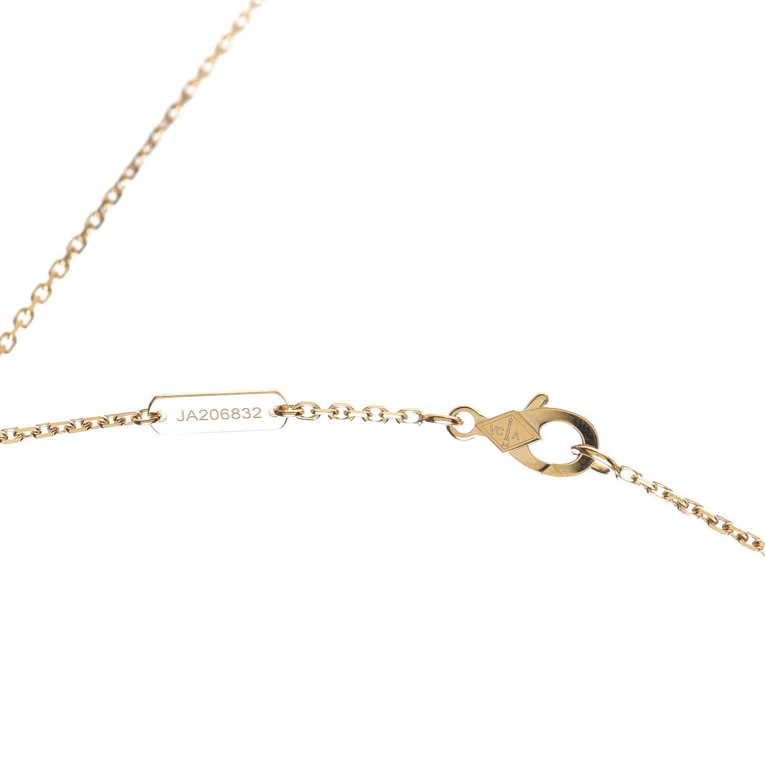 Van Cleef & Arpels 18K Yellow Gold Mother of Pearl Vintage Alhambra Pendant Necklace 4 of 8
