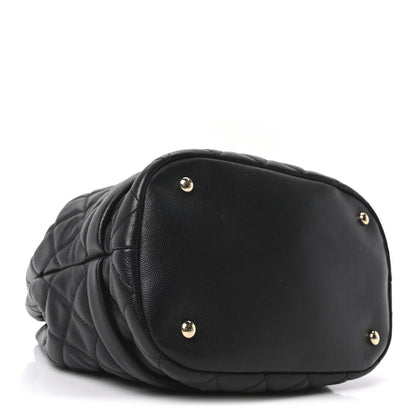 Chanel Caviar Quilted Large Rolled Up Bucket Drawstring Bag Black 4 of 10