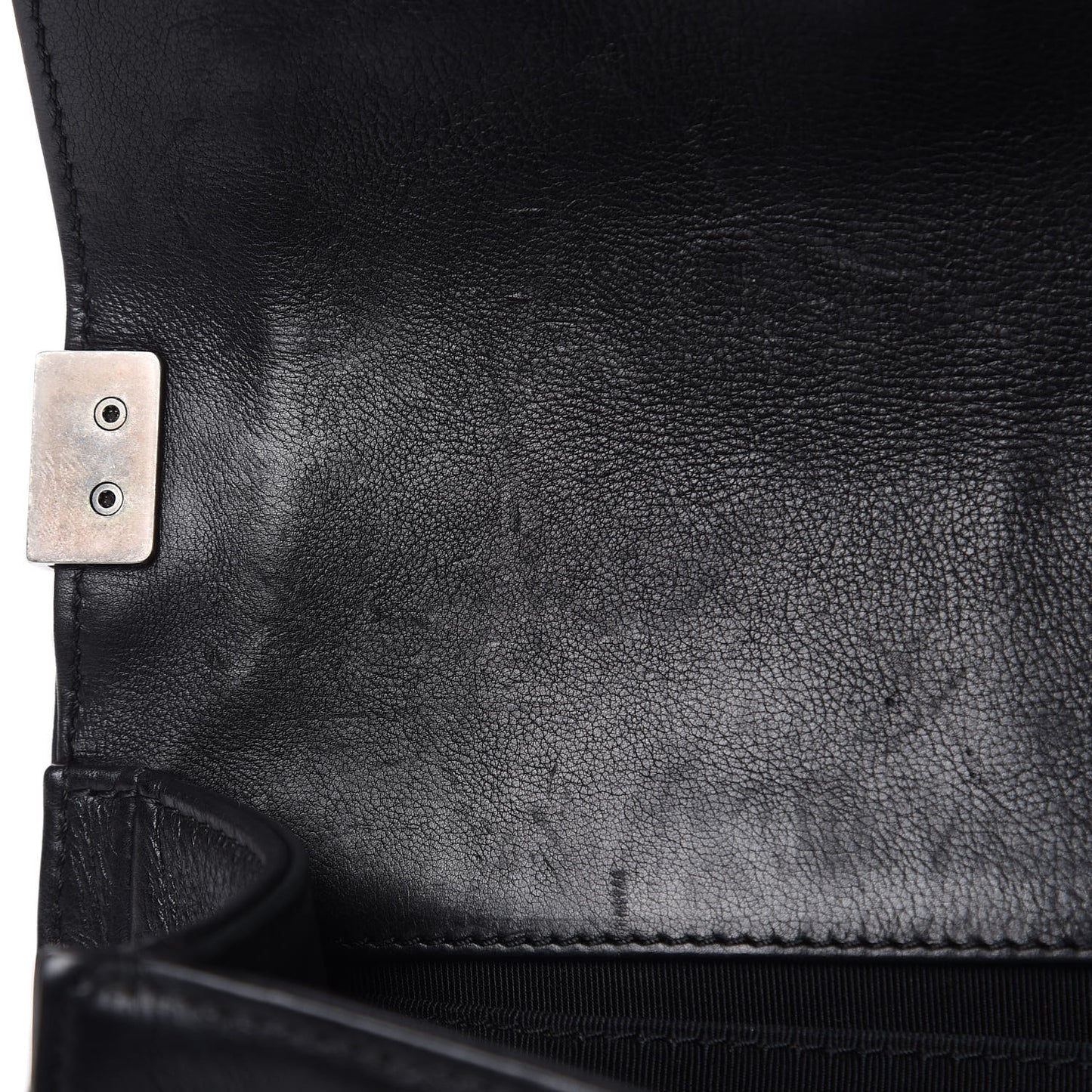 Calfskin Quilted Small Boy Flap Black