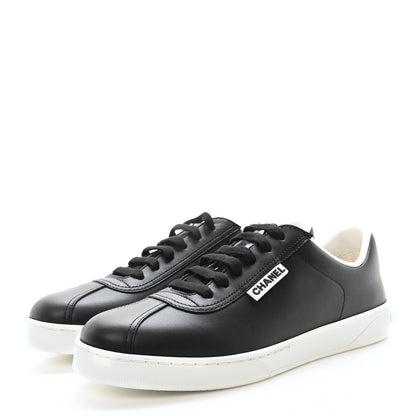 Chanel Calfskin CC Womens Sneakers 37.5 Black 4 of 8