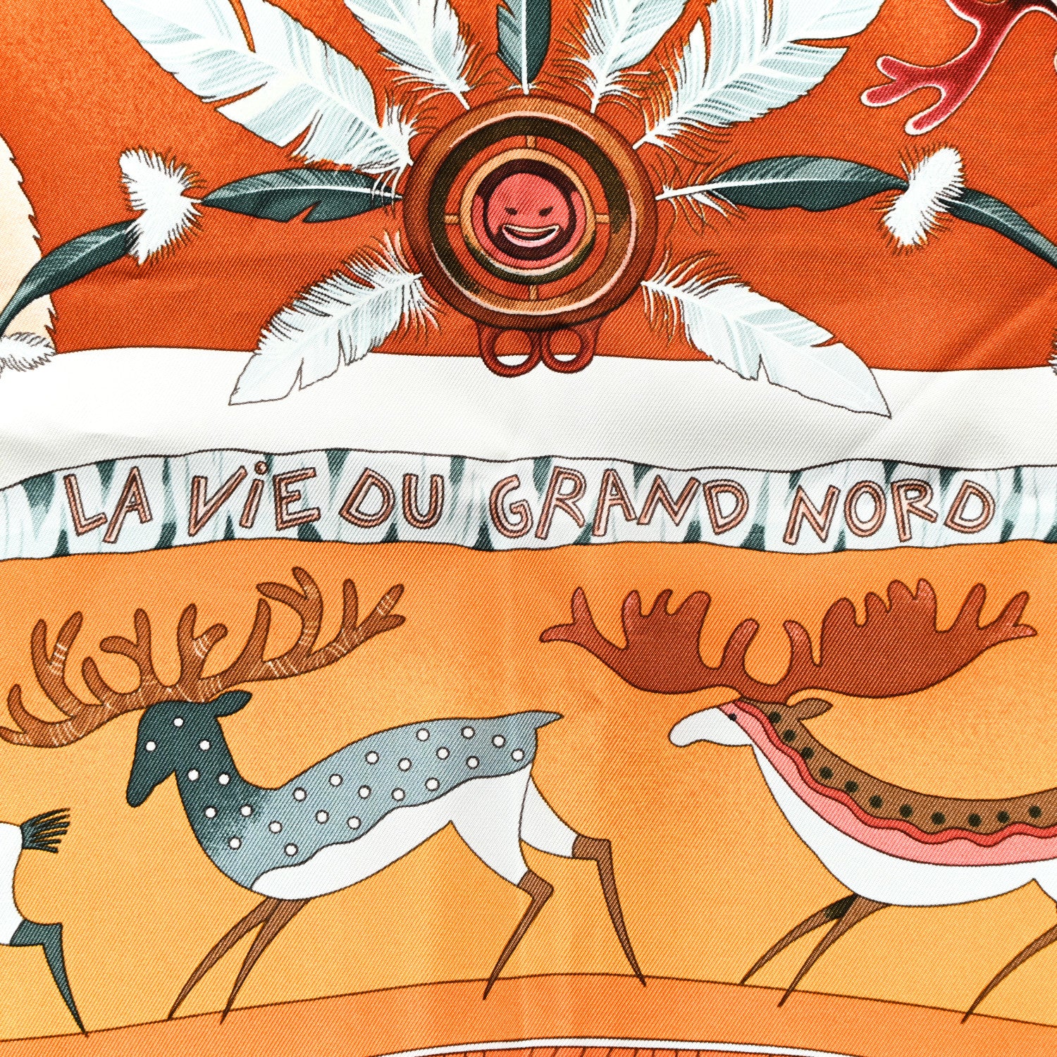 Hermes Silk La Vie Du Grand Nord Scarf 90 11 of 11