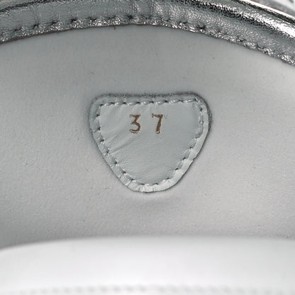 Christian Louboutin Calfskin Velcrissimo Flat Sandals 37 Blanco Silver 6 of 8