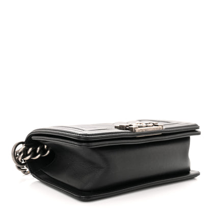 Chanel Calfskin Chevron Quilted Small Boy Flap Black 4 of 12