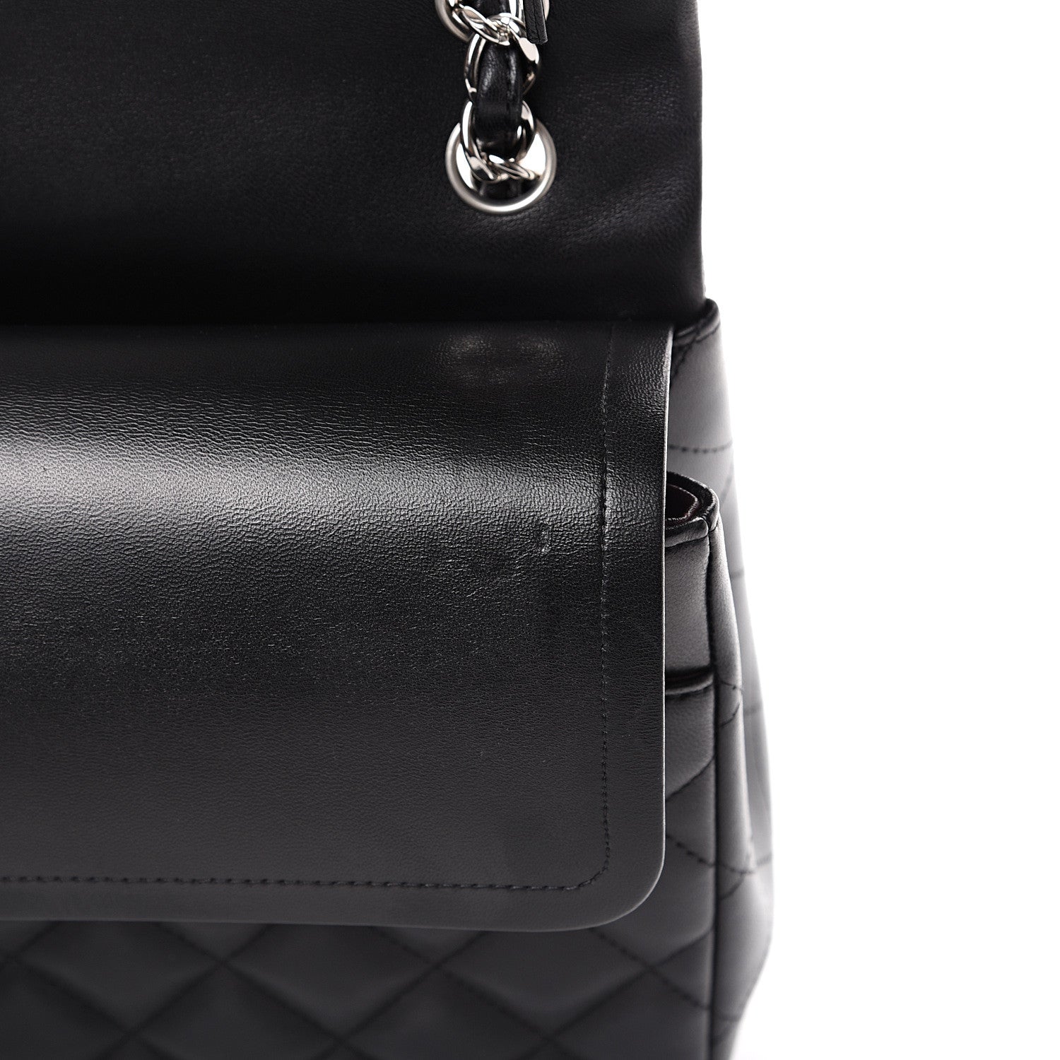 Chanel Lambskin Quilted Jumbo Double Flap Black 8 of 14