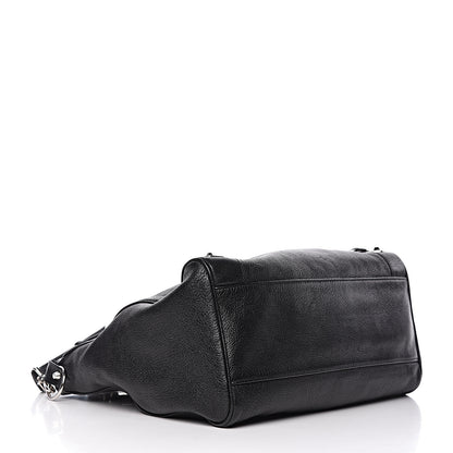 Balenciaga Chevre Silver Metallic Edge Hardware Velo Black 4 of 12