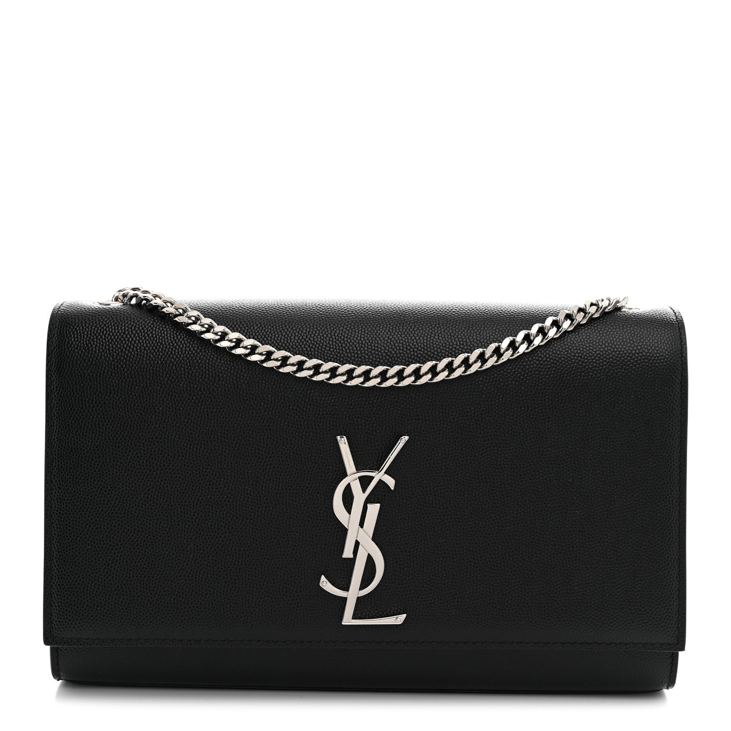 Saint Laurent Grain De Poudre Medium Classic Monogram Kate Satchel Black 1 of 10