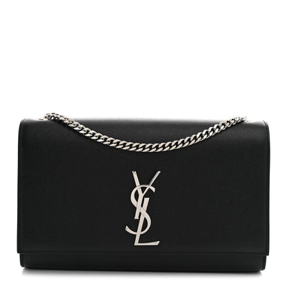Saint Laurent Grain De Poudre Medium Classic Monogram Kate Satchel Black 1 of 10