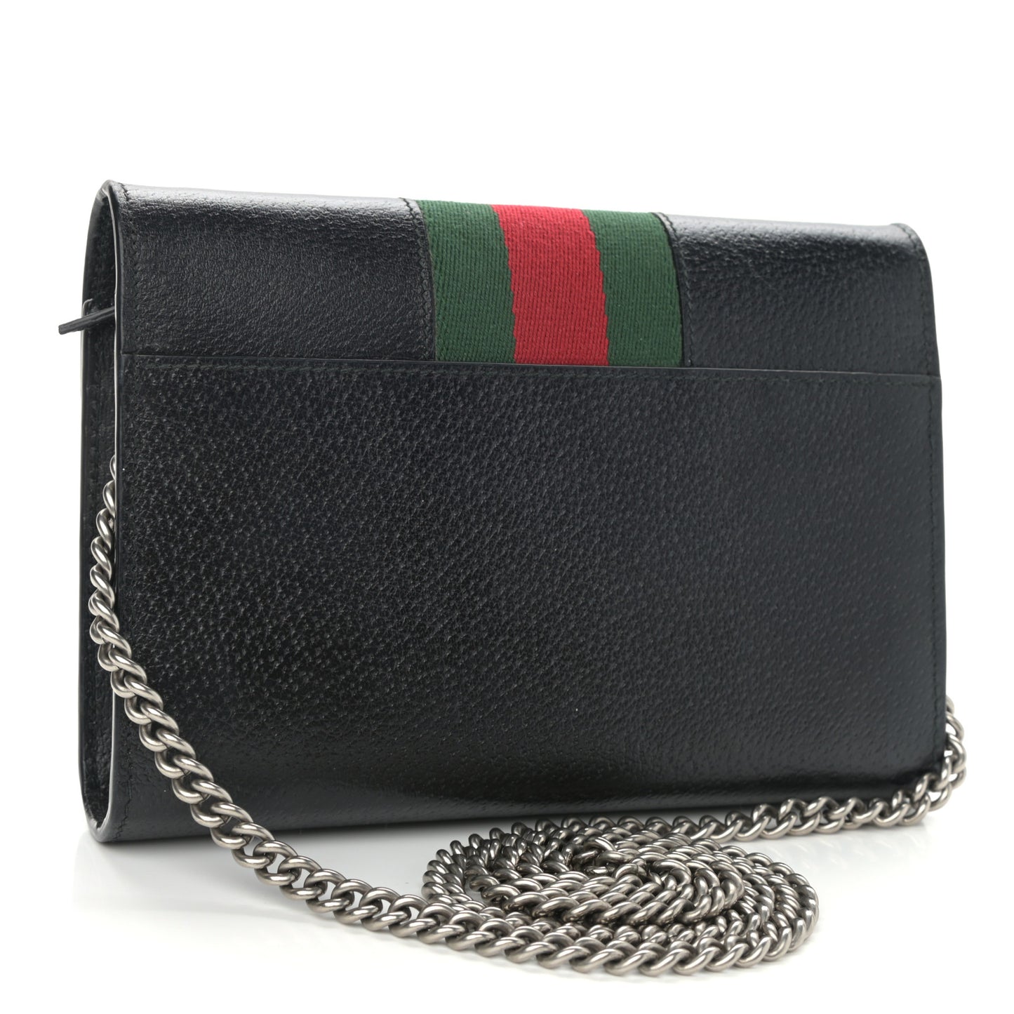 Calfskin Web Mini Dionysus Chain Wallet Black