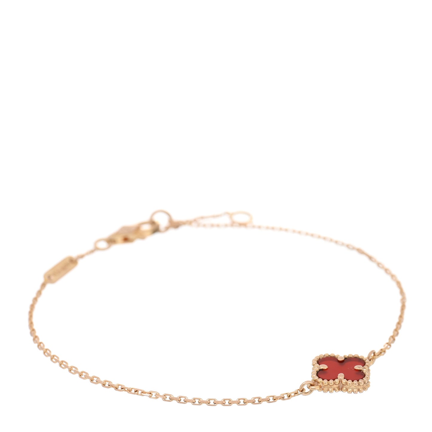 18K Rose Gold Carnelian Sweet Alhambra Bracelet