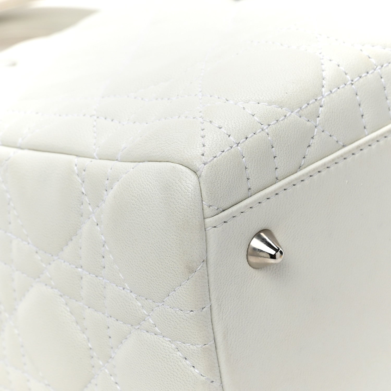 Christian Dior Lambskin Cannage Medium Lady Dior White 10 of 13