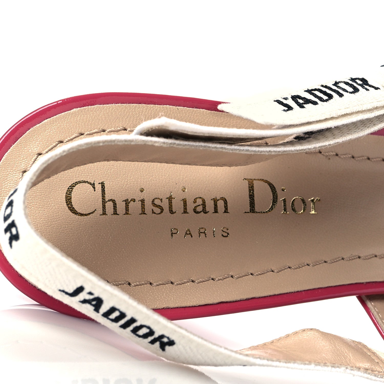 Christian Dior Patent Ribbon J'Adior Slingback 65mm Pumps 38 Fraise 8 of 10