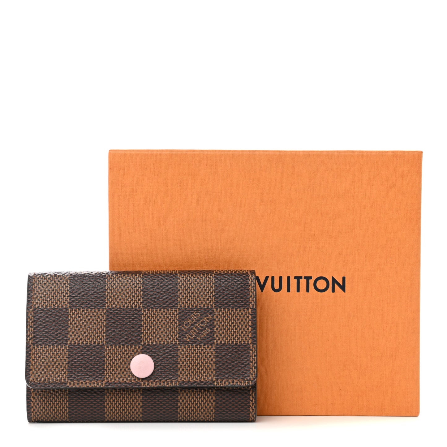 Damier Ebene Multicles 6 Key Holder Rose Ballerine