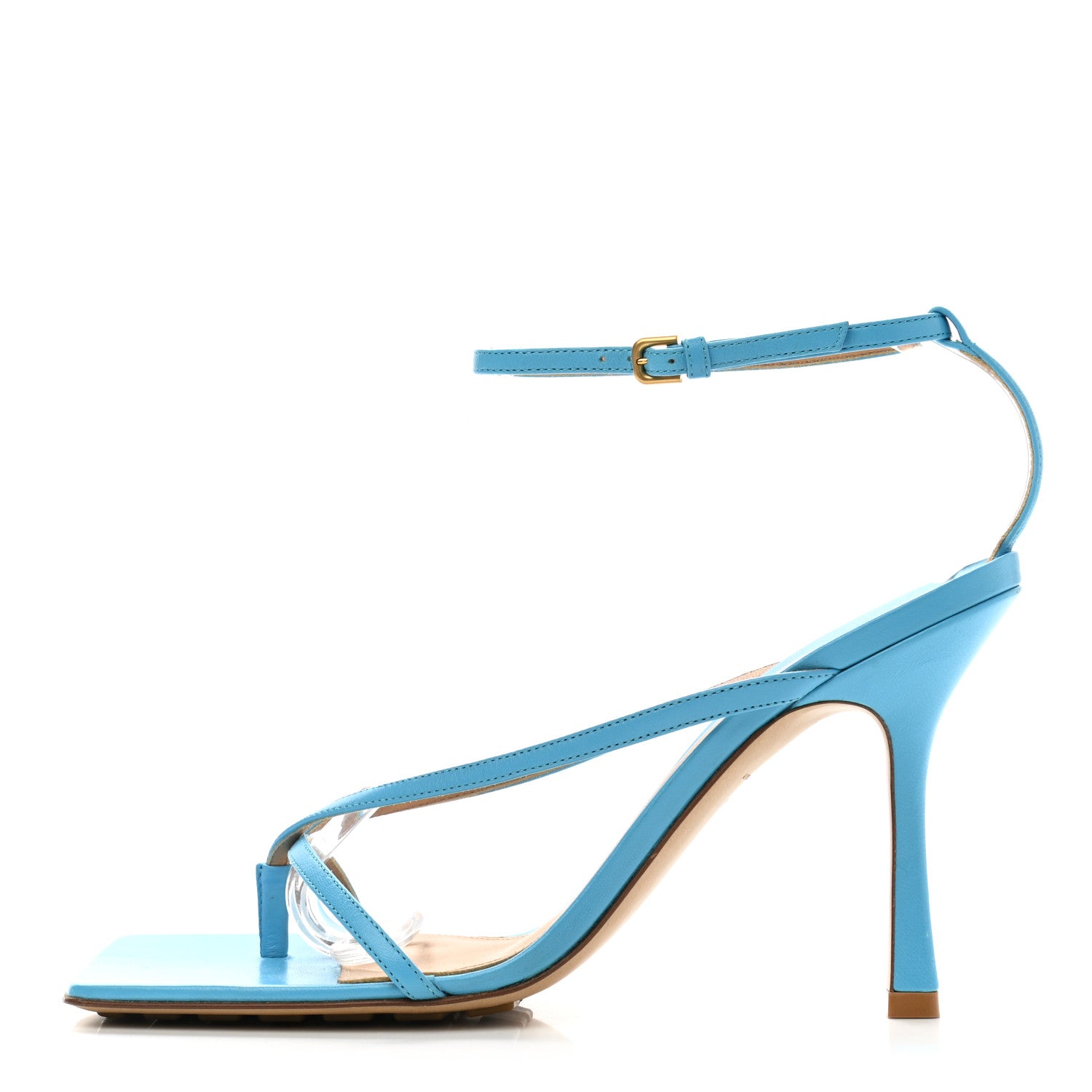 Bottega Veneta Lambskin Stretch Multi Strap 90mm Sandals 40 Sky Blue 1 of 8
