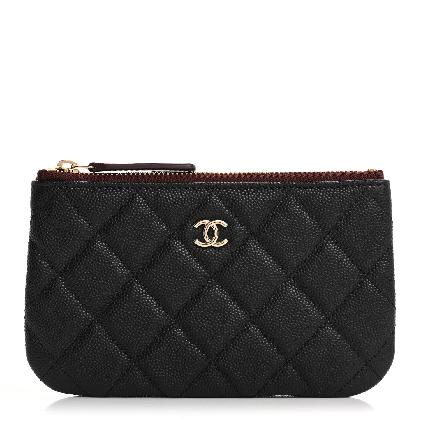 Caviar Quilted Small Cosmetic Case Black