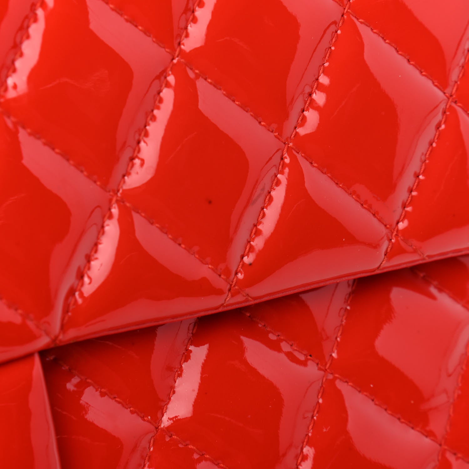 Chanel Patent Calfskin Quilted Medium Double Flap Red 13 of 14