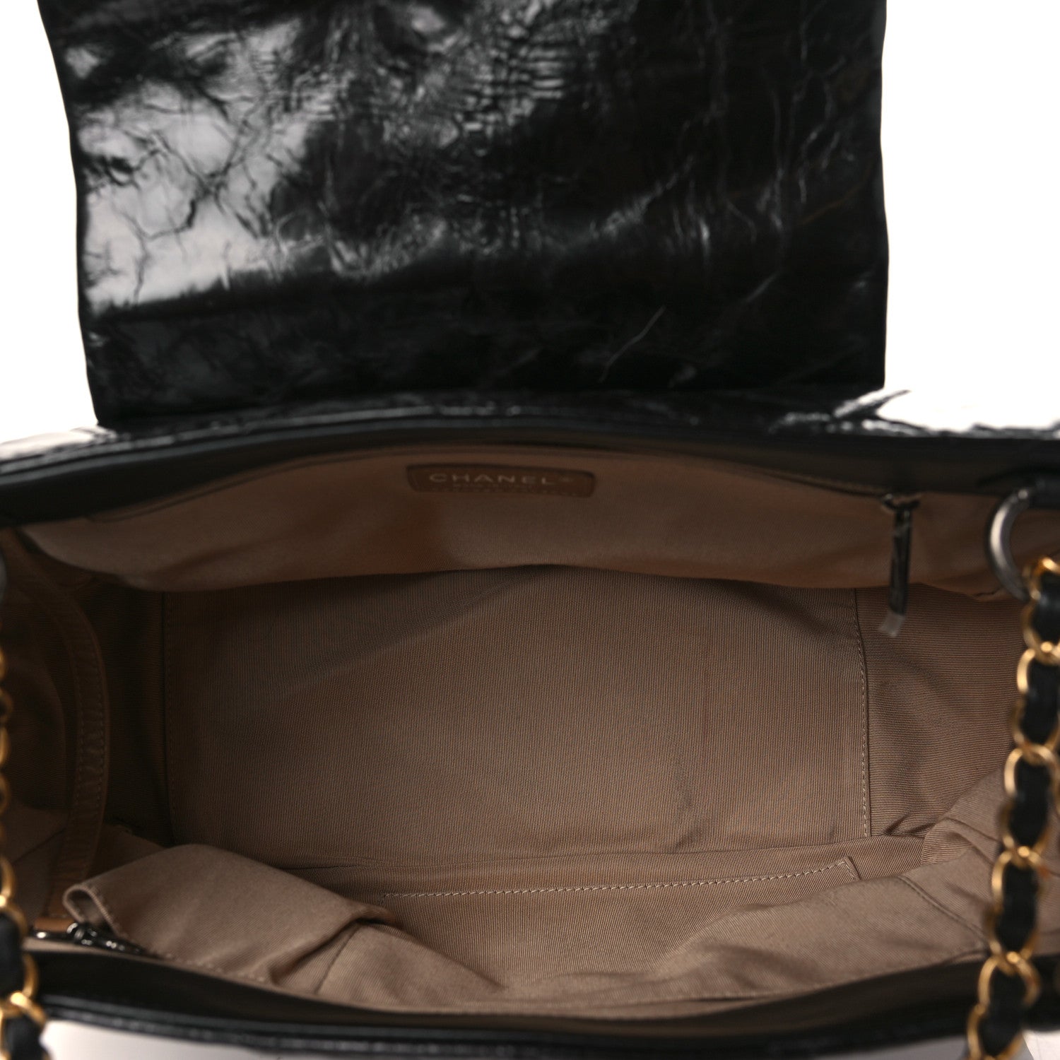 Chanel Glazed Crinkled Lambskin Large East West Flap Black 4 of 8