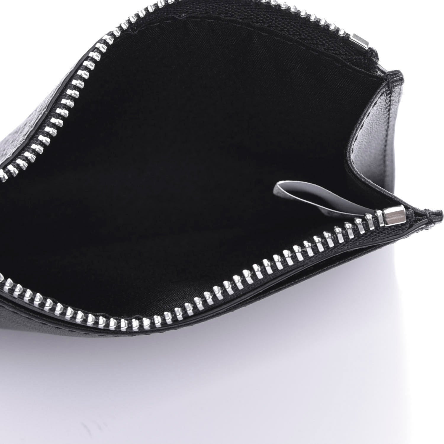 MCM Grained Calfskin Logo Zip Card Case Wallet Black 5 of 6