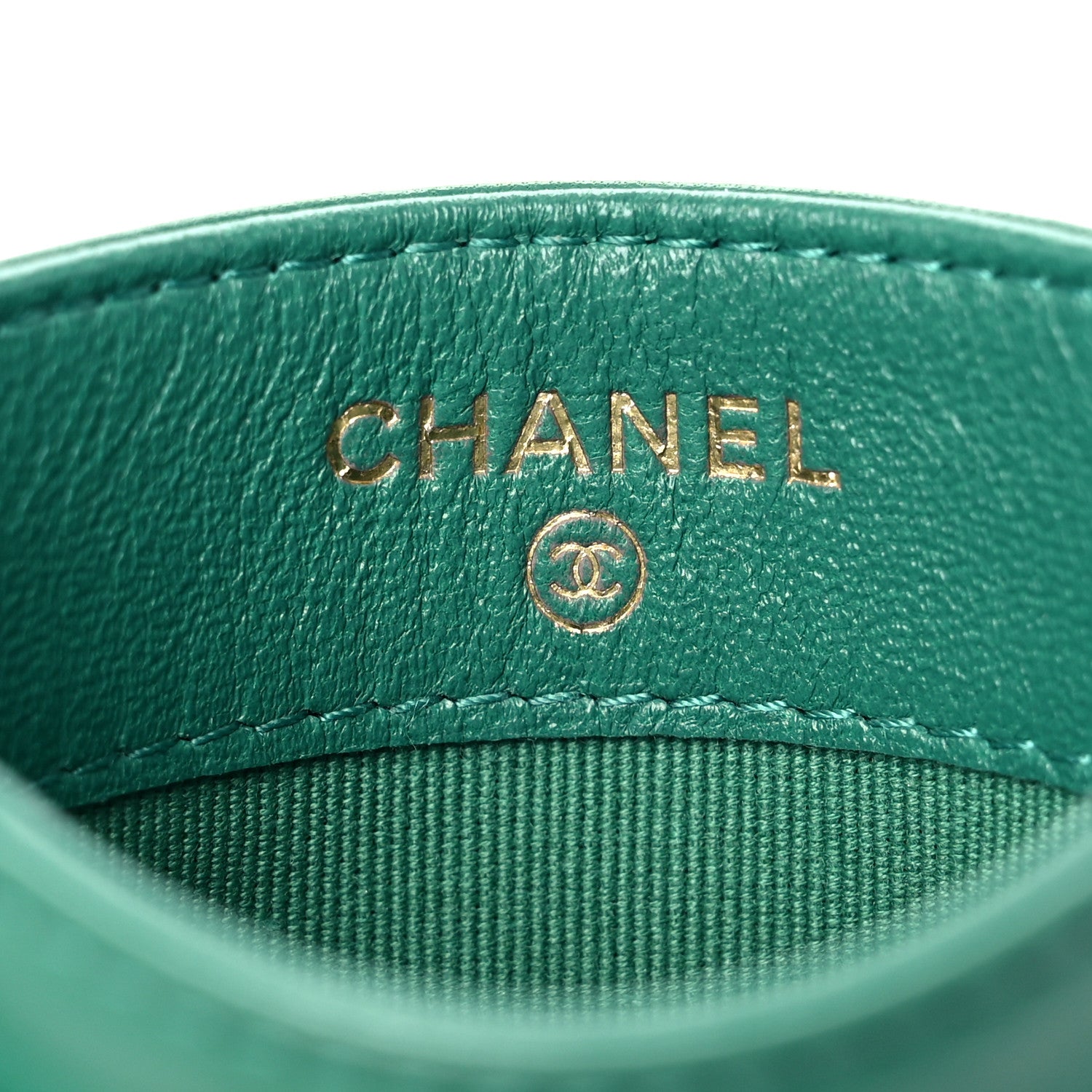Chanel Lambskin Quilted Card Holder Green 7 of 13
