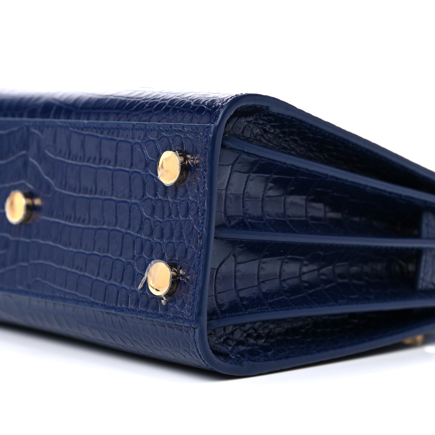 Calfskin Crocodile Embossed Nano Sac De Jour Royal Blue