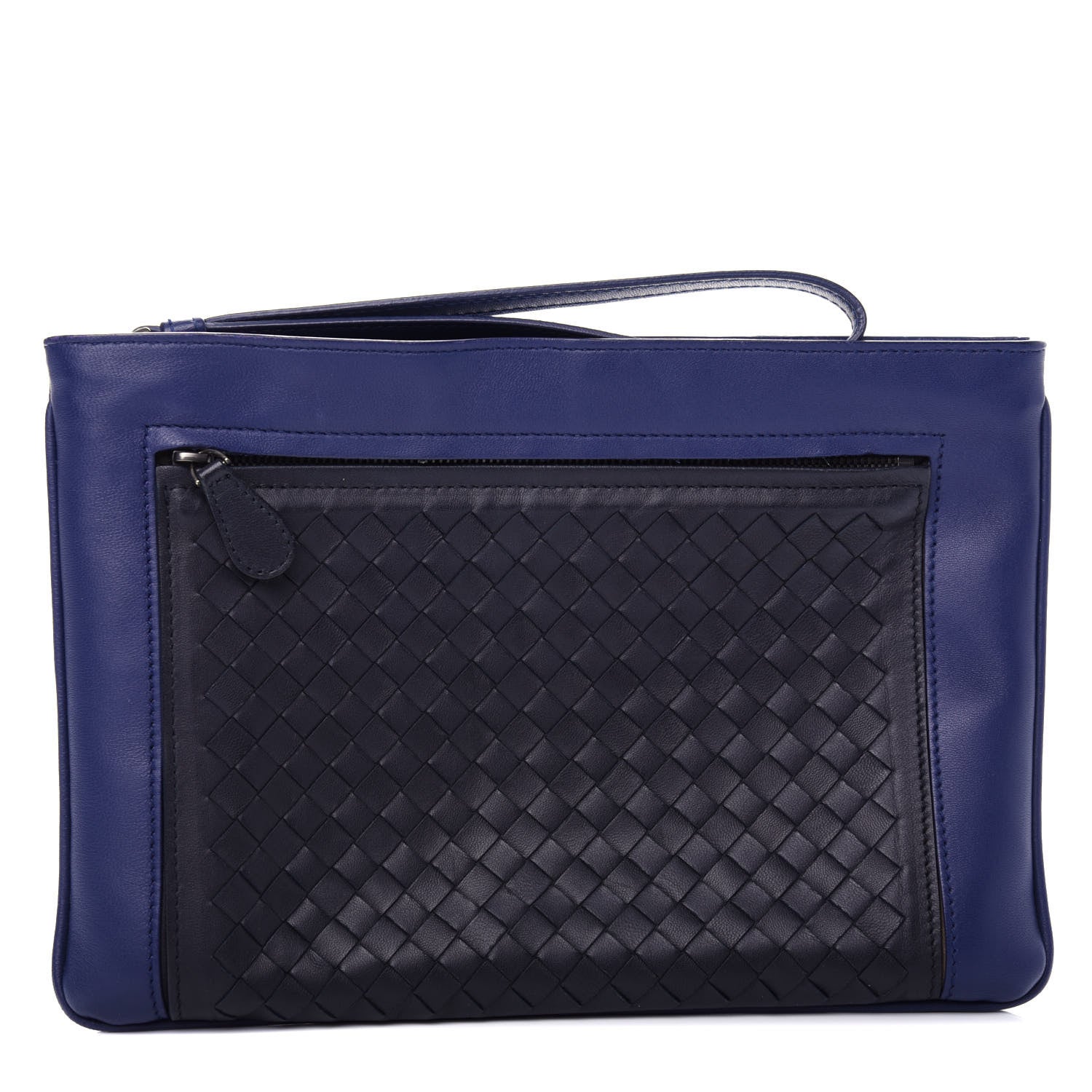 Bottega Veneta Nappa Intrecciato Zip Pouch Atlantic Black 1 of 8