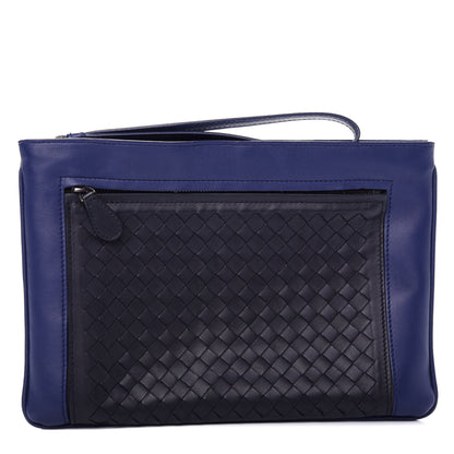 Bottega Veneta Nappa Intrecciato Zip Pouch Atlantic Black 1 of 8