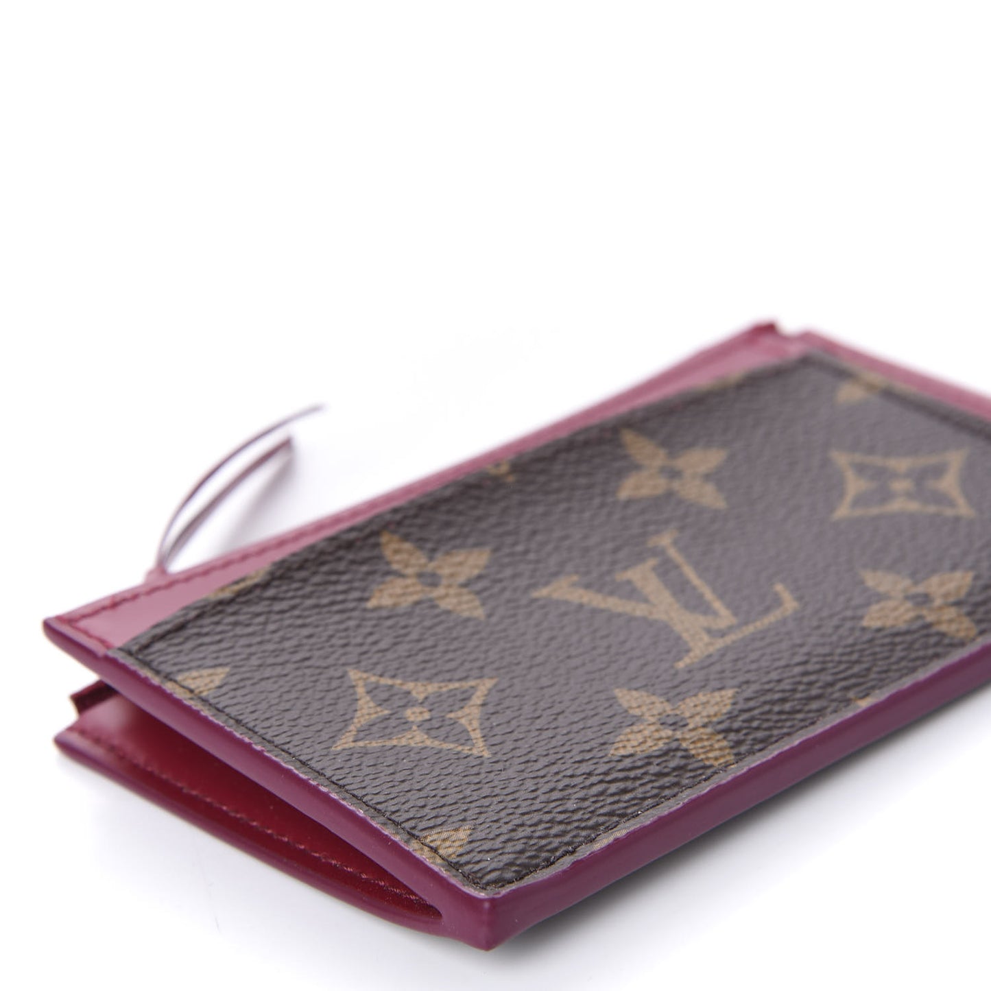 Monogram Zipped Card Holder Fuchsia