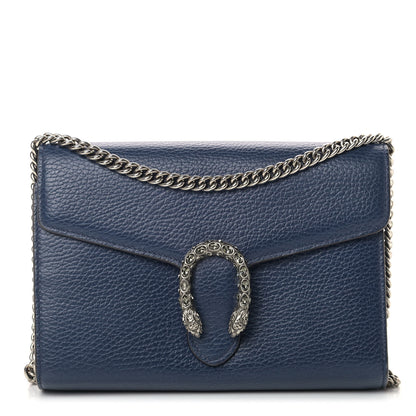 Gucci Dollar Calfskin Crystal Mini Dionysus Chain Wallet Blue Agata Black Diamond 1 of 9