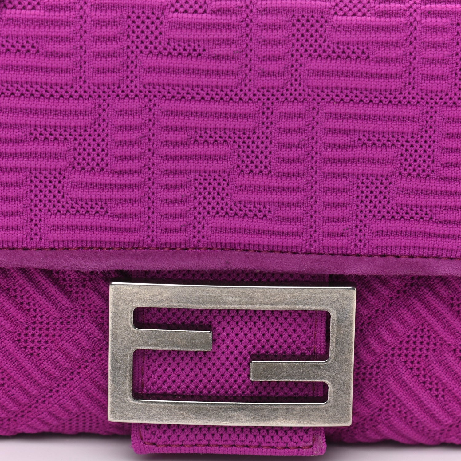 Fendi Technical Fabric FF Midi Chain Baguette Bouganville 8 of 10