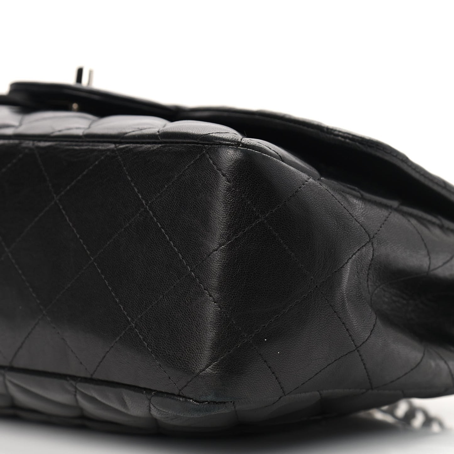 Lambskin Quilted Jumbo Flap Bijoux Chain Black