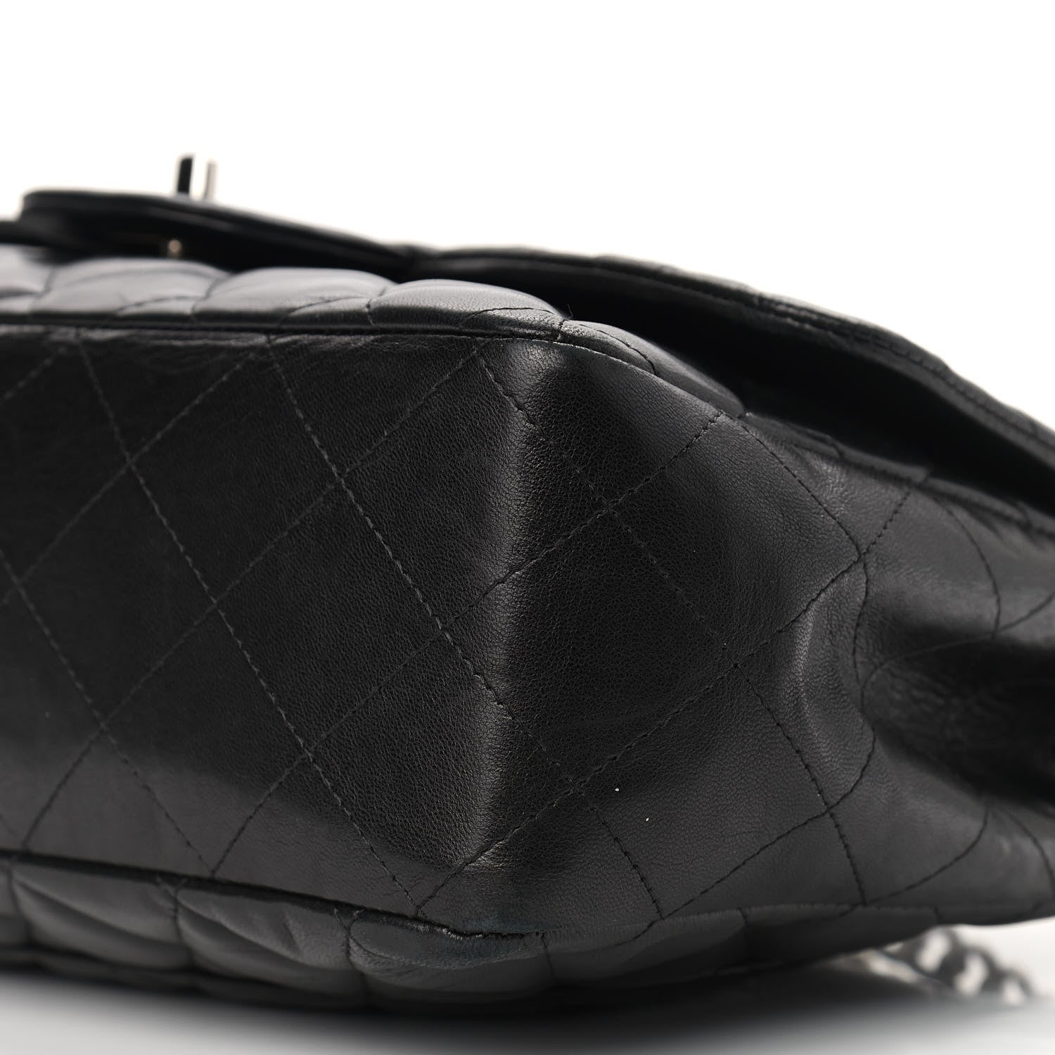 Chanel Lambskin Quilted Jumbo Flap Bijoux Chain Black 12 of 12