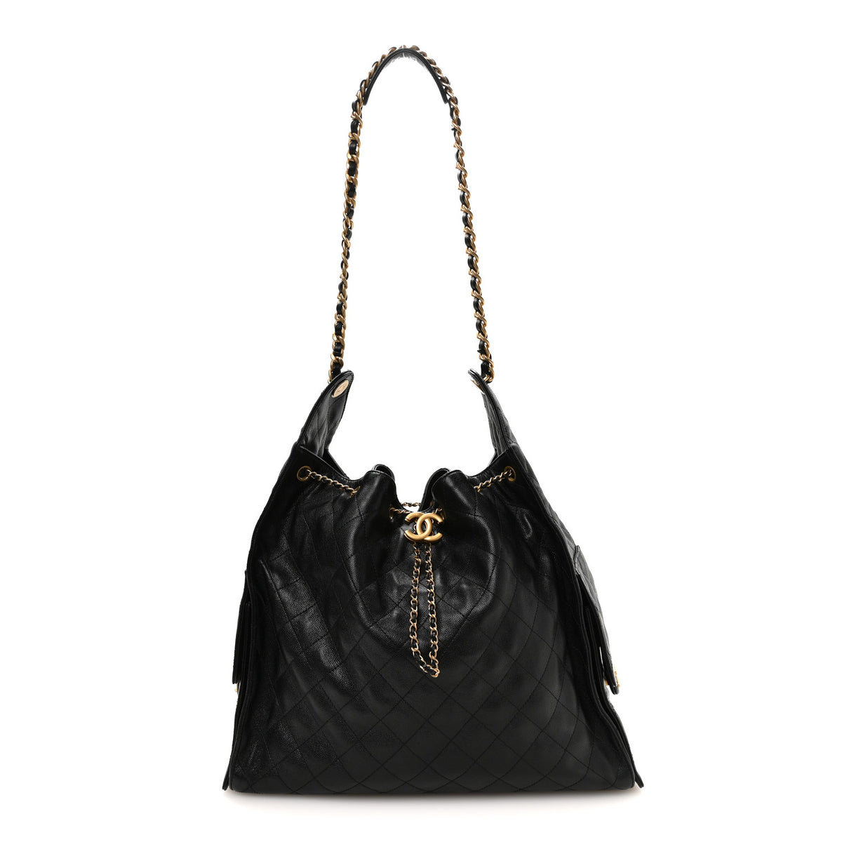 Caviar Quilted Large Chanel 25 Handbag Black