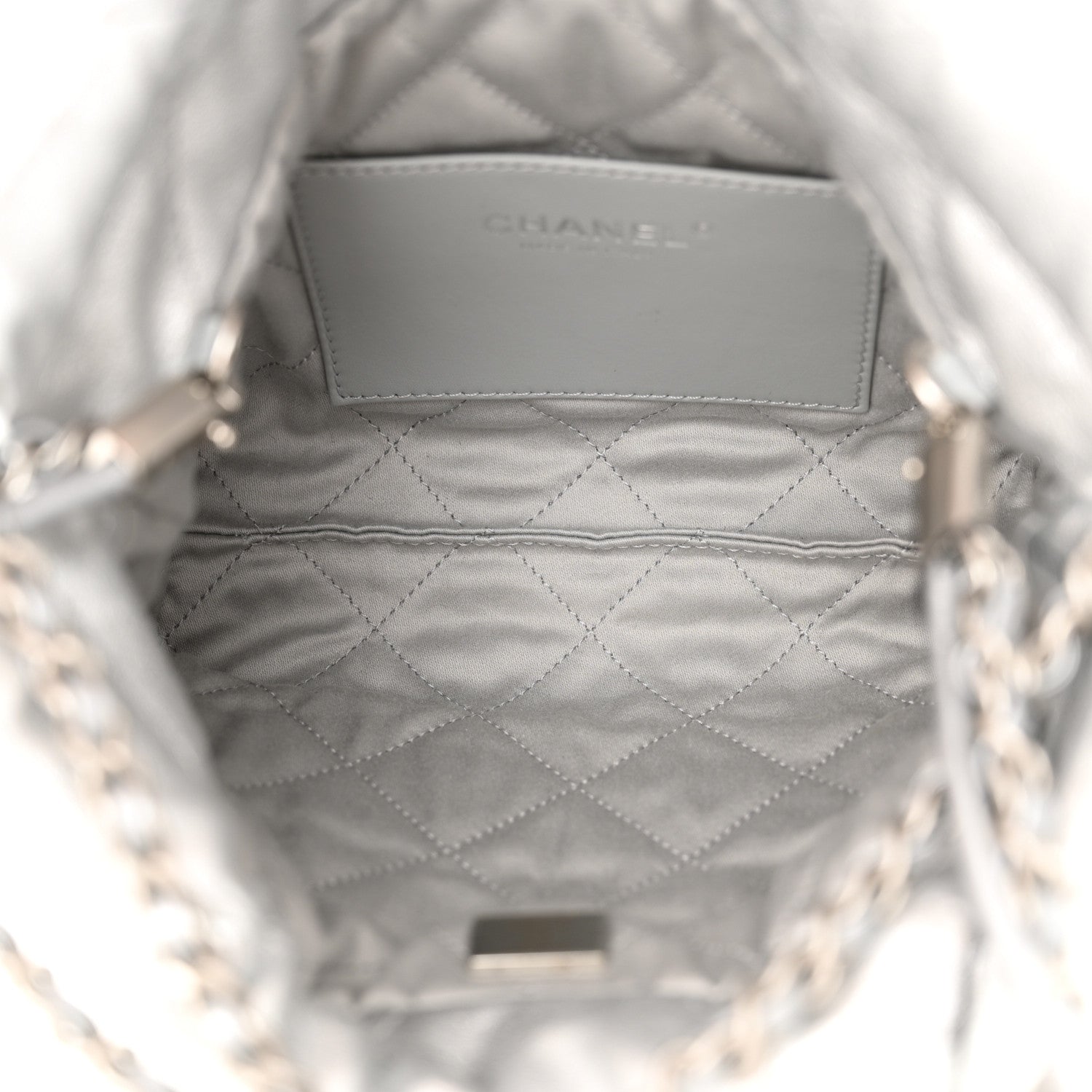 Chanel Metallic Lambskin Quilted Mini Chanel 22 Silvery 5 of 10