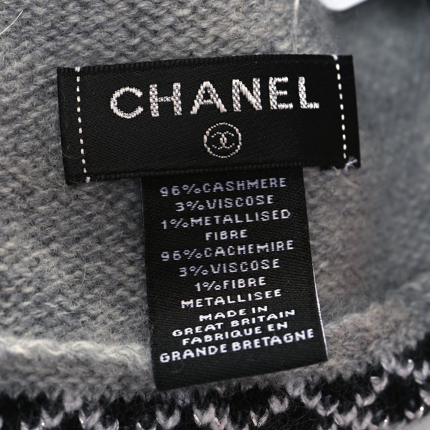 Cashmere Blend CC Beanie Hat With Gloves Set Black Grey