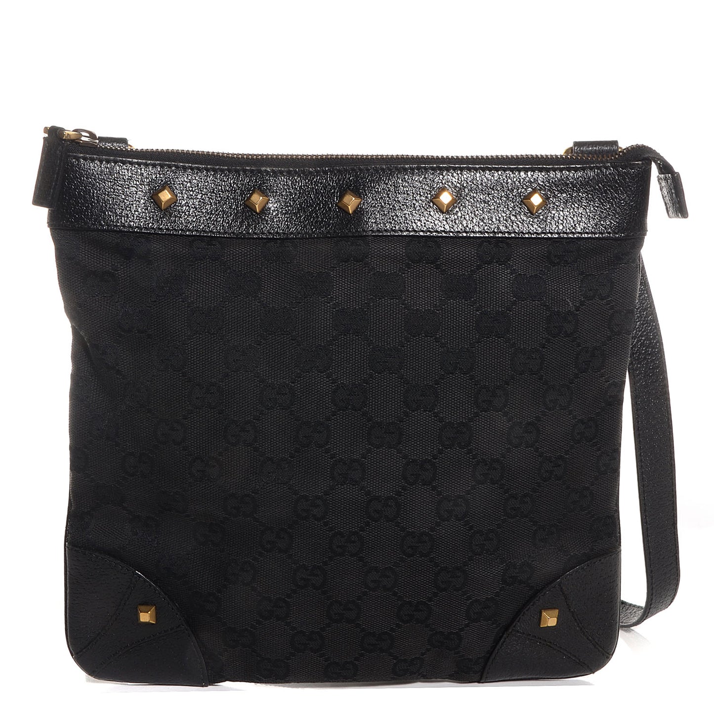 Monogram Horsebit Nail Messenger Bag Black