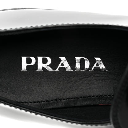 Prada Spazzolato Metal Triangle Logo 50mm Loafers 37.5 Black 7 of 9