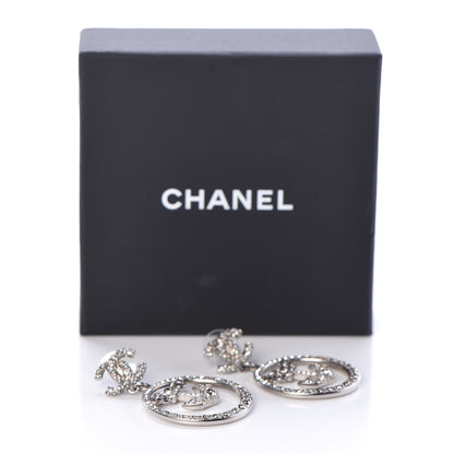 Chanel Crystal Pearl CC Anchor Drop Earrings Silver 5 of 5