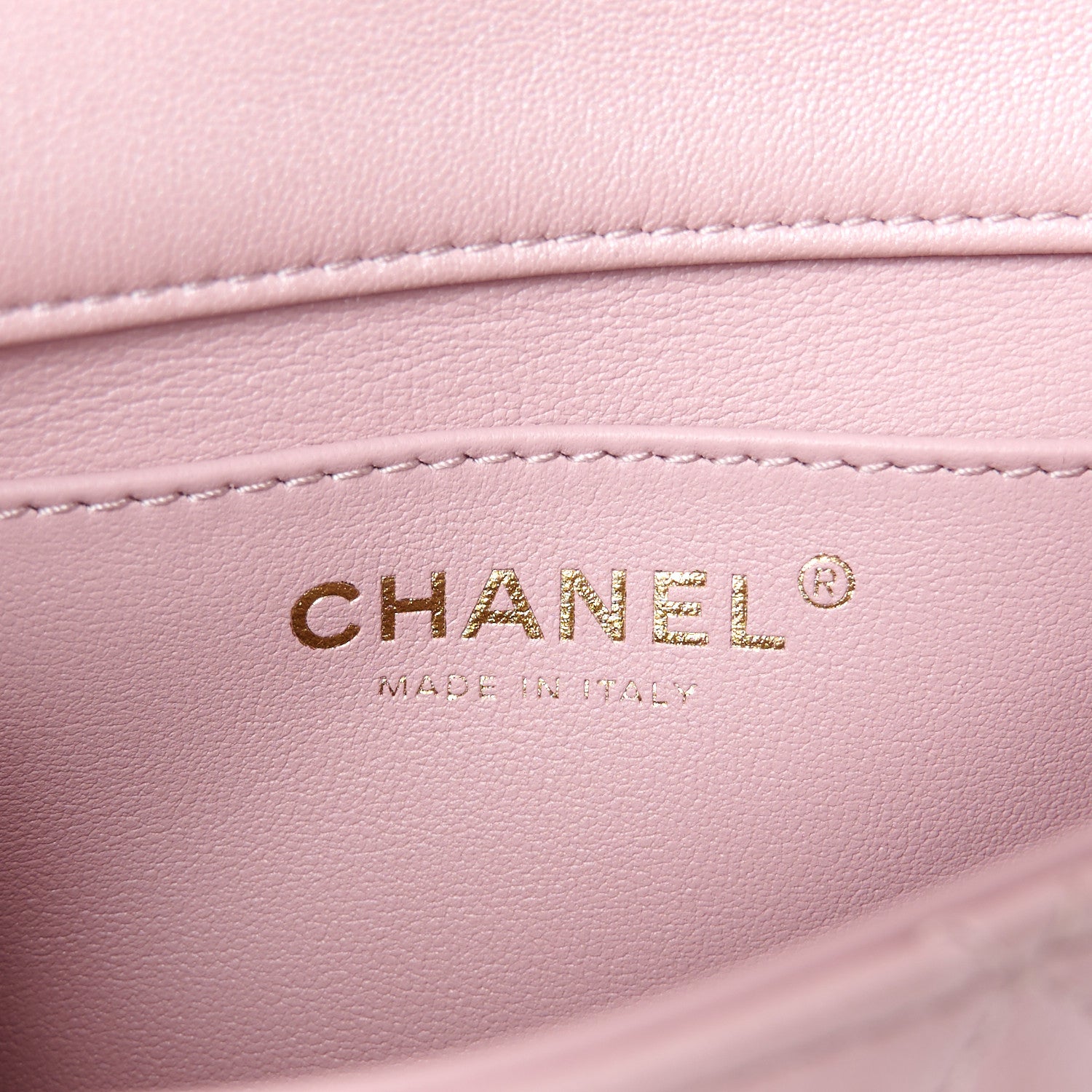 Chanel Shiny Lambskin Quilted Pearl Twist Mini Square Flap Light Pink 6 of 12