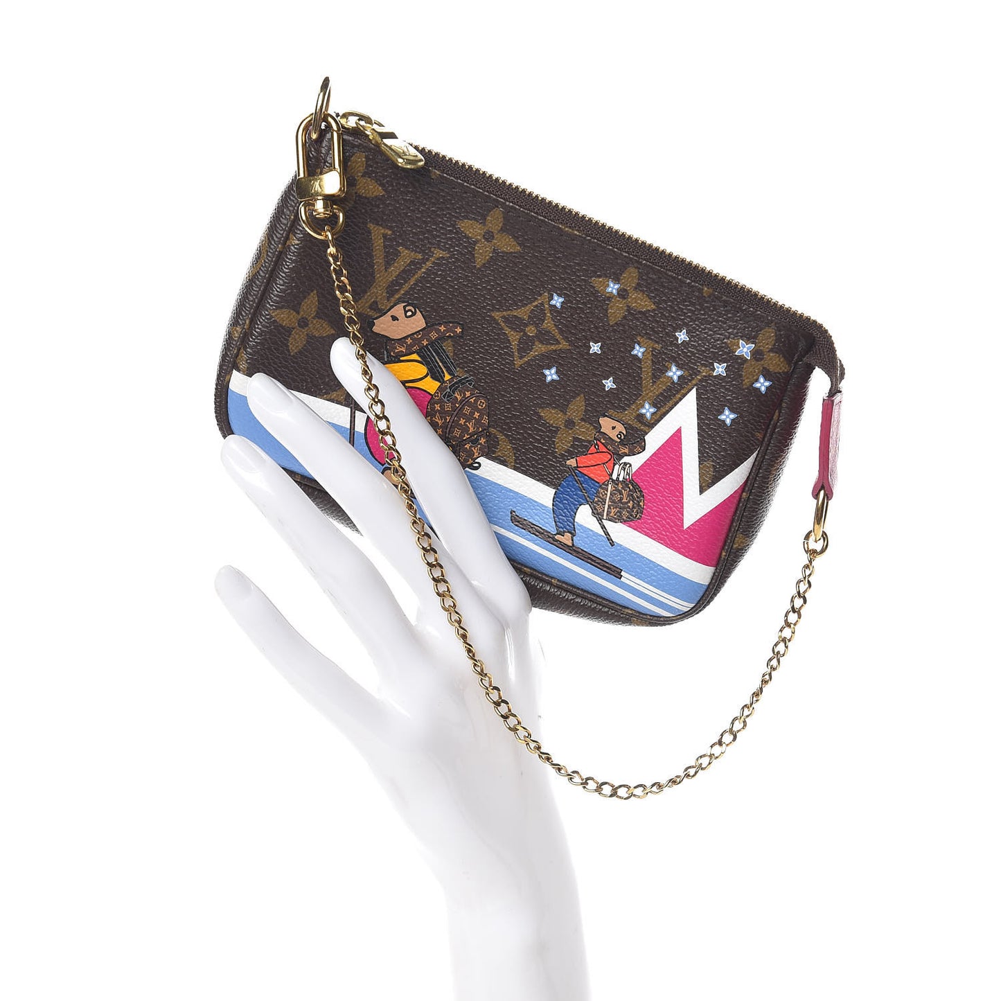 Monogram 2018 Christmas Animation Mini Bears Pochette Accessories