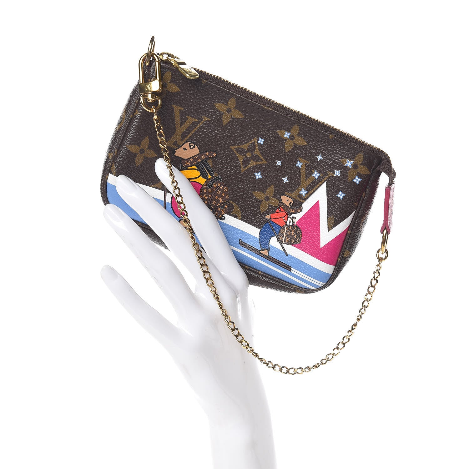 Louis Vuitton Monogram 2018 Christmas Animation Mini Bears Pochette Accessories 2 of 9