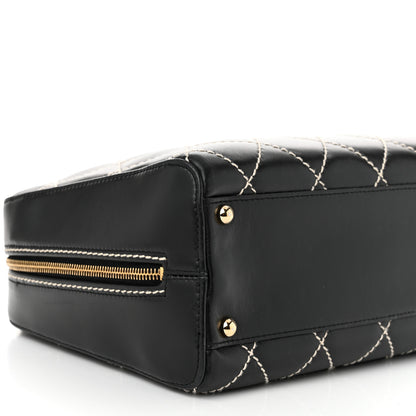 Chanel Calfskin Contrast Stitch Surpique Bowler Black 9 of 10