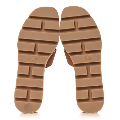 Hermes Calfskin Cork Eze 30 Sandals 37 Marron Glaise 5 of 9