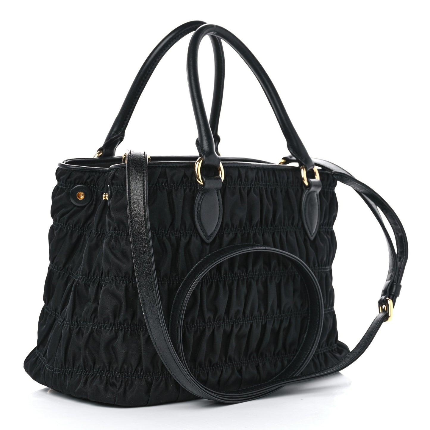 Tessuto Nylon Gaufre Small Tote Black