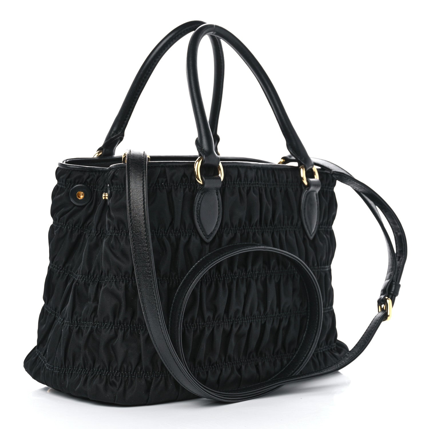 Prada Tessuto Nylon Gaufre Small Tote Black 3 of 9