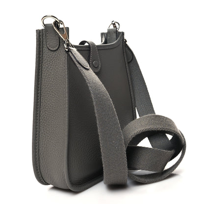 Hermes Taurillon Clemence Evelyne TPM Gris Meyer 3 of 11